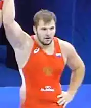 Сергей Семёнов в финале чемпионата мира 2018 года в Будапеште после победы над Адамом Кунаом