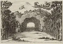 Декорация к прологу «Андромеды» П. Корнеля. 1651. Офорт