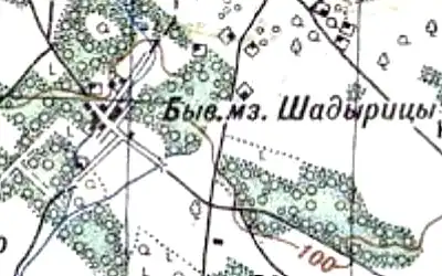 Посёлок Шадырицы на карте 1940 года