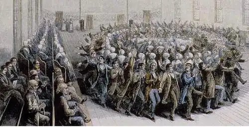 Религиозное собрание шейкеров в эру раскрытия