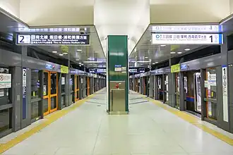 Станционные платформы №1 и №2 линий Мита и Намбоку