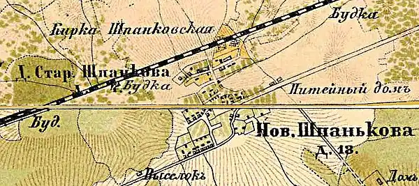 План деревни Шпаньково. 1885 год