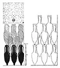 Схема укладки римских амфор на фрахтовщикe.