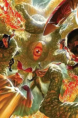 Шума-Горат на обложке комикса Invaders Now! #4 (декабрь 2010)Художник — Алекс Росс.