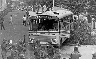 Рейсовый автобус, захваченный членами отряда 684