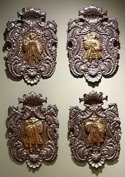 Чеканка по серебру с позолотой, Боливия, 1675-1790