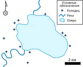 Векторная карта с точками, ломаными и полигонами.