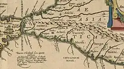 Реконструкция Ортелиуса содержит все основные этнонимы, упоминавшиеся в античных источниках при описании бассейна Черного моря: между Кубанью и Доном отмечены меоты (maeotae), синды, ахеи, керкеты, саниги, епагериты, гениохи, конапсени (conapseni), арихи, аспургианы, боспораны и пр. С западной стороны Меотиды отмечены меоты (maeotae), язиги (Iazyges), вторая Синдика (Sendica).