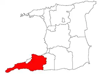 Регион Сипария на карте Тринидада и Тобаго