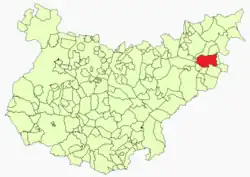 Расположение муниципалитета Сируэла на карте провинции