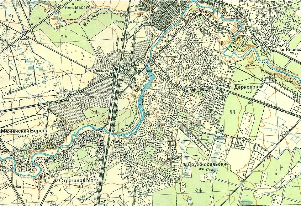Дачный посёлок Сиверский на карте 1931 года