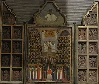 Складень трехстворчатый  «Собор Киево-Печерских святых. Праздники»  (первая половина XVIII века, ЦМиАР)