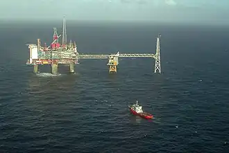 Платформа в Северном море на месторождении Слейпнир