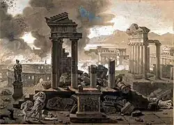 Геркуланум во время извержения Везувия.