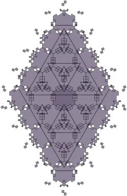 Фрагмент из 25 моноплиток, показывающий треугольную иерархическую структуру