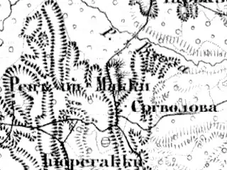 Деревня Софолово на карте 1872 года