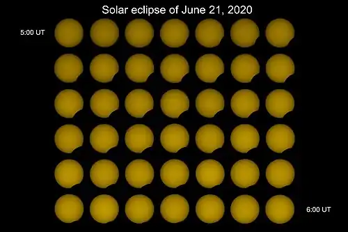 Ход затмения в г. Ория, Италия