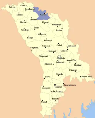 Сорокский район на карте