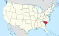 Южная Каролина на карте США