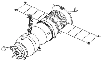 Рисунок корабля «Союз 7K-T».