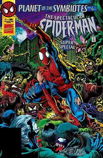 Обложка выпуска  Spectacular Spider-Man Super Special #1: Planet of the Symbiotes (сентябрь 1995)