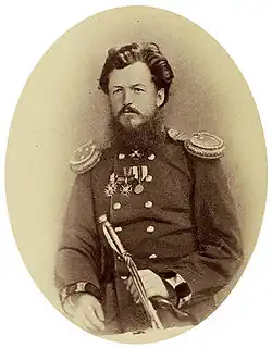 Штабс-капитан Е. В. Шпицберг.Фотография 1872 года.