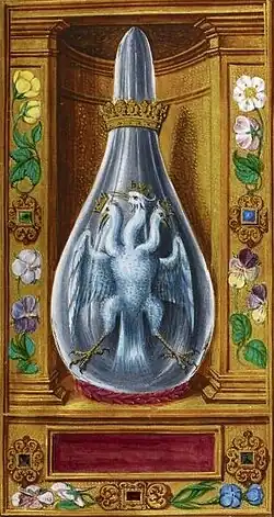 Трёхголовая птица в «Сияние Солнца» Соломона Трисмозина 1532–1535 годы.