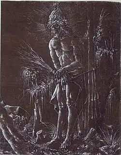 «Человек (Христос) скорбей». Ок. 1514. Перо, белила. Художественный музей, Базель