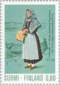 Девичий костюм из Хейнявеси (Саво), почтовая марка 1973 года
