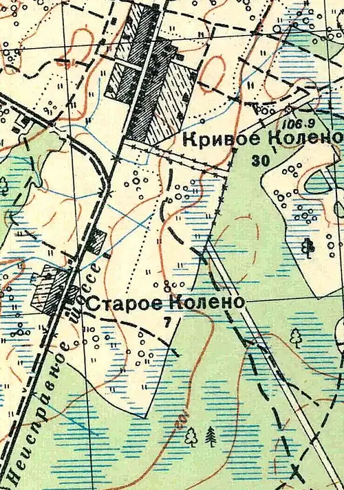 План деревни Старое Колено.  1931 год