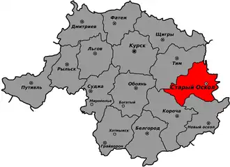Старооскольский уезд на карте