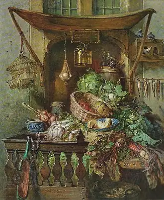 Натюрморт с овощным прилавком