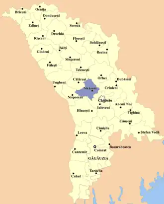 Страшенский район на карте