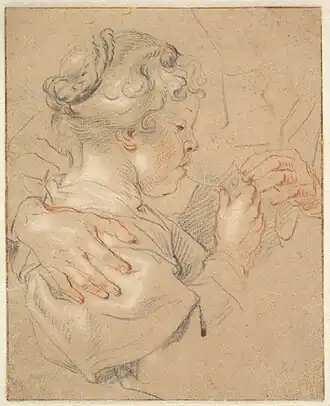 Предварительный рисунок девочки из Метрополитен-музея в Нью-Йорке