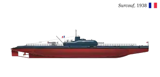 Вид в 1938 году: радиомачты убраны, рубка переделана