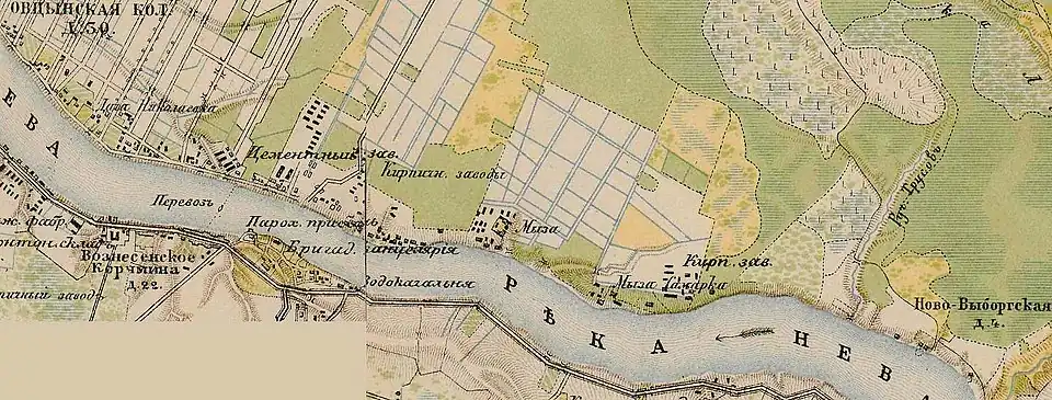 Земли современного посёлка им. Свердлова на карте 1885 года