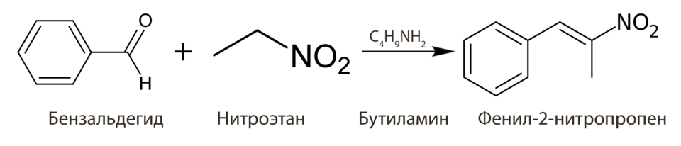Синтез фенил-2-нитропропена из бензальдегида и нитроэтана