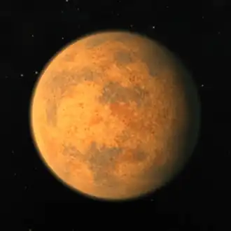 TRAPPIST-1 c в представлении художника.