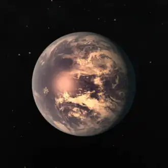 TRAPPIST-1 e в представлении художника.