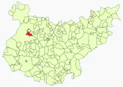 Расположение муниципалитета Талавера-ла-Реаль на карте провинции