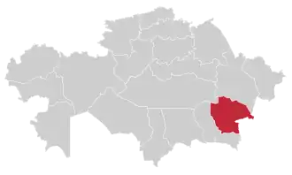 Талды-Курганская область на карте