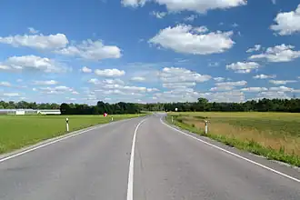 Дорога Таллин–Саку–Лаагри на границе деревнь Ялгимяэ и Юулику