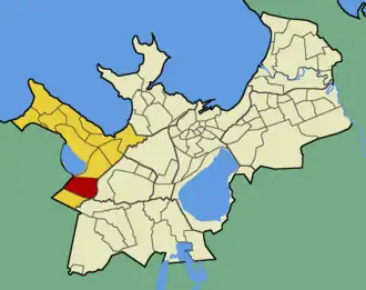 Микрорайон Астангу на карте Таллина (выделен красным цветом)