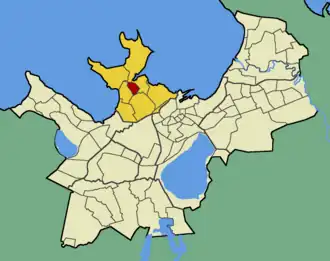 Микрорайон Ситси на карте Таллина (выделен красным цветом)