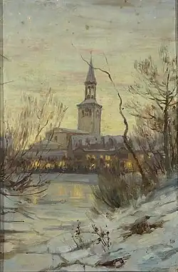 Зимний пейзаж с кирхой