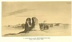 Укрепление Раим. Внутренний вид(19 июня — 25 июля 1848)Бумага, сепия