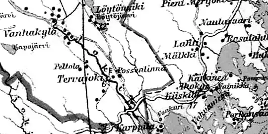 Деревня Тервайоки на финской карте 1923 года