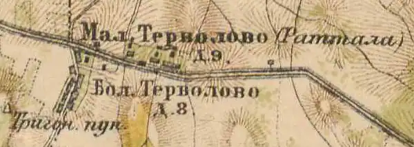 План деревни Терволово. 1885 год