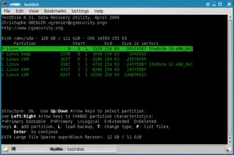 Скриншот программы TestDisk