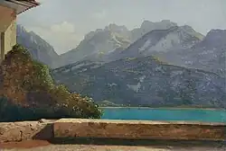 Терраса на берегу озера Маджоре. Бумага на холсте, масло. Музей департамента Уазы, Бове